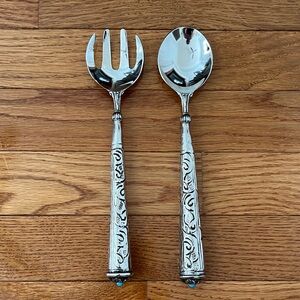 Vintage Silver Serving Piece Set (2 pieces) Salad Server Spoon and Fork